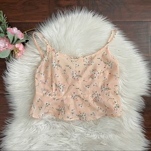 NEW Romwe Peach Floral Crop Top
